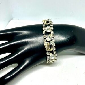 Vintage Weiss Rhinestone Bracelet